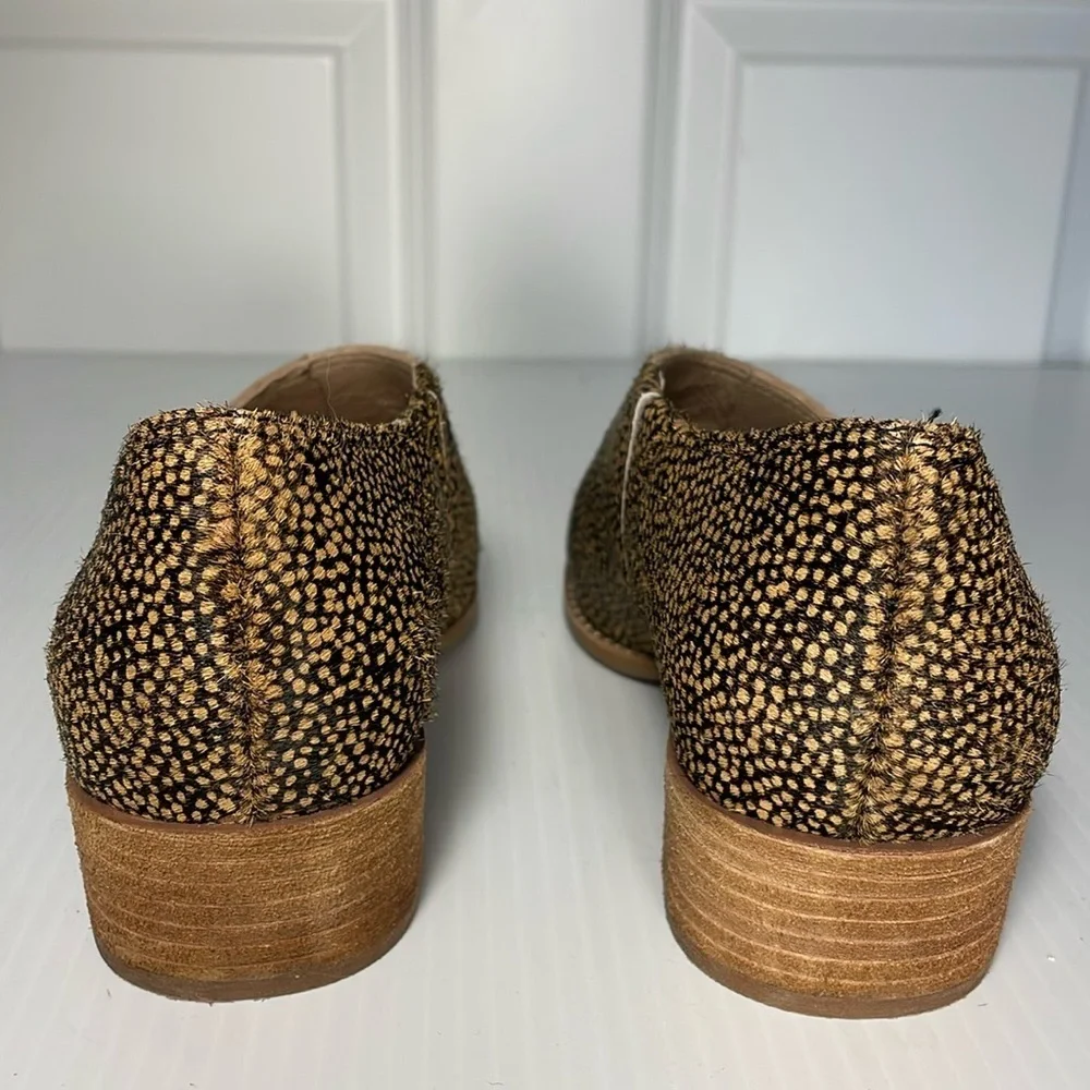 Madewell The Lucie Bootie Sz 7 Leather Brown Cutout Flat Calf Hair Upper Slip-On - Picture 7 of 16